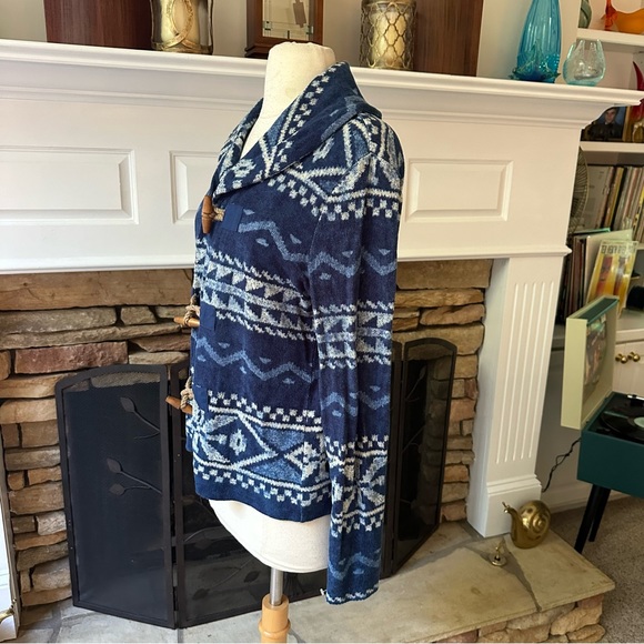 Ralph Lauren Jeans Sweater Jacket Aztec southwest print toggle closure size L - Picture 5 of 8